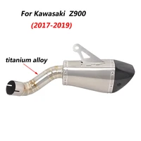 z900 slip on motorcycle exhaust mid connect pipe and muffler titanium alloy exhaust system for kawasaki z900 2017 2019