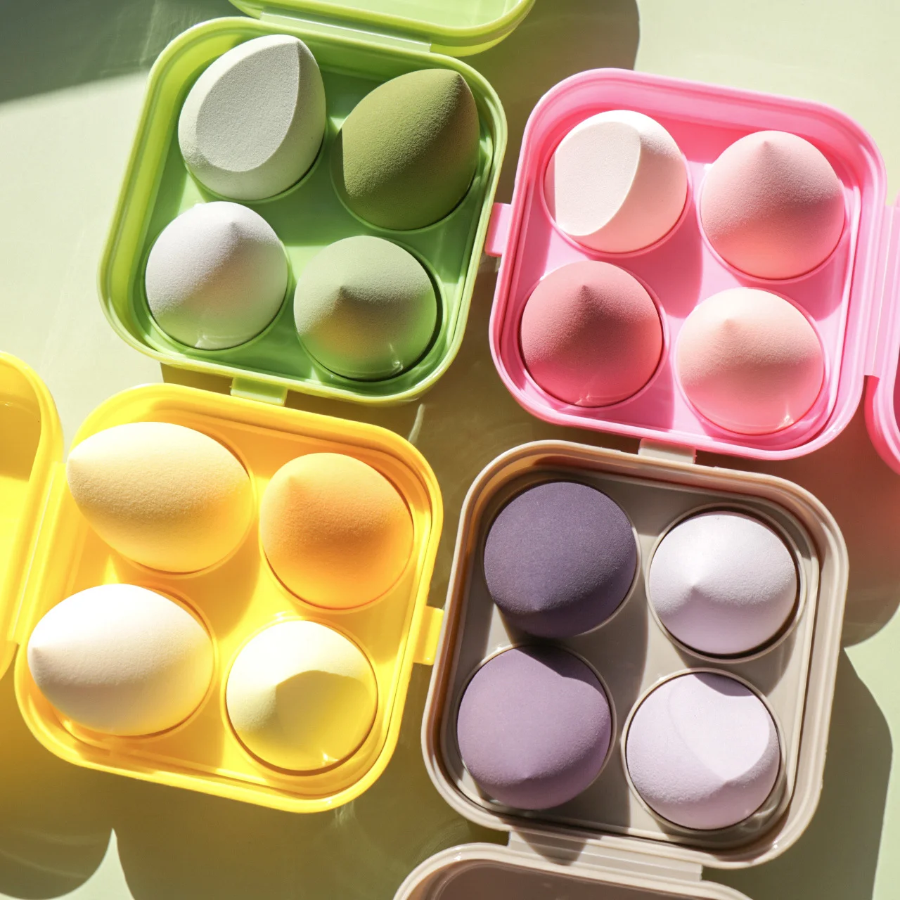 Makeup Blender Sponge 4PCS/Set Cosmetic Puff  Egg With Storage Box Beauty Foundation Powder Blush Sponge Tool Women Make Up Kit