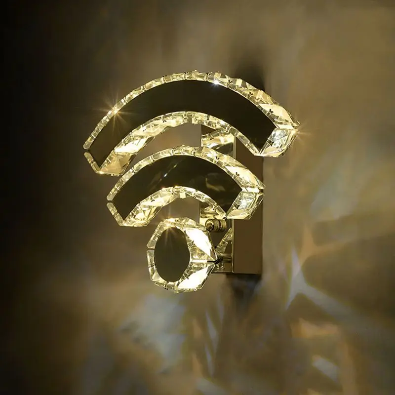 

Stainless Steel with Crystal Creative CC Ceiling Wall Lamp For Hotel Bedroom Bedside Children Light Luxury Decorative