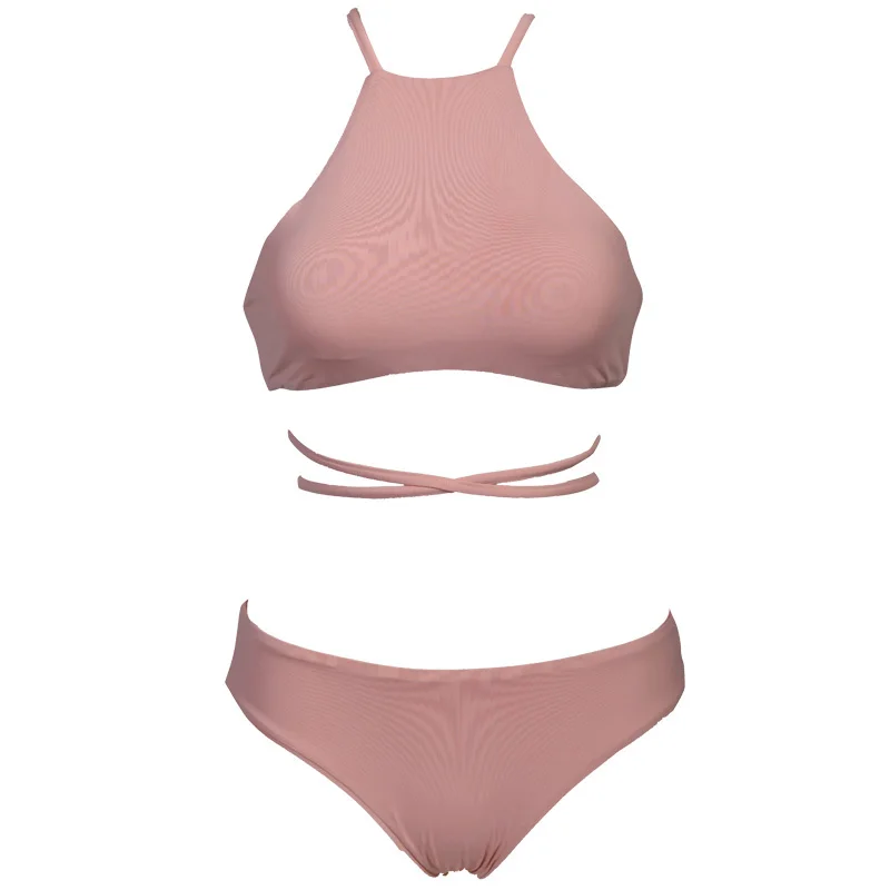 Пляжный купальник с разделением визуального праздника Женский бикини купальник Европейский и Американский сексуальный маленькая грудь собранная консервативная тонкая на