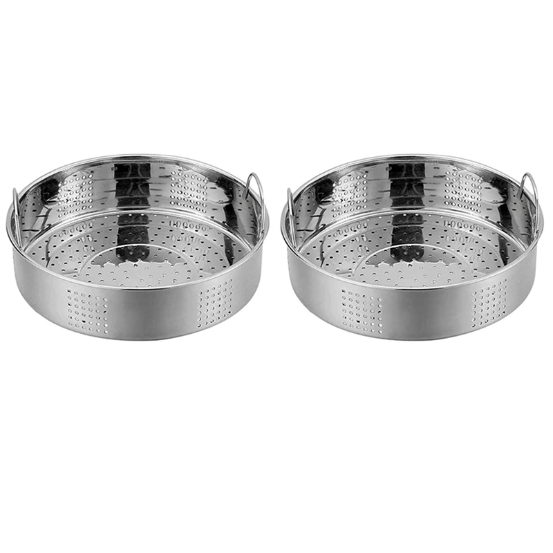 

2X Stainless Steel Steamer Basket Thicken Food Steamer Basket For Steaming Dim Sum Dumplings Buns Meat Fish Rice