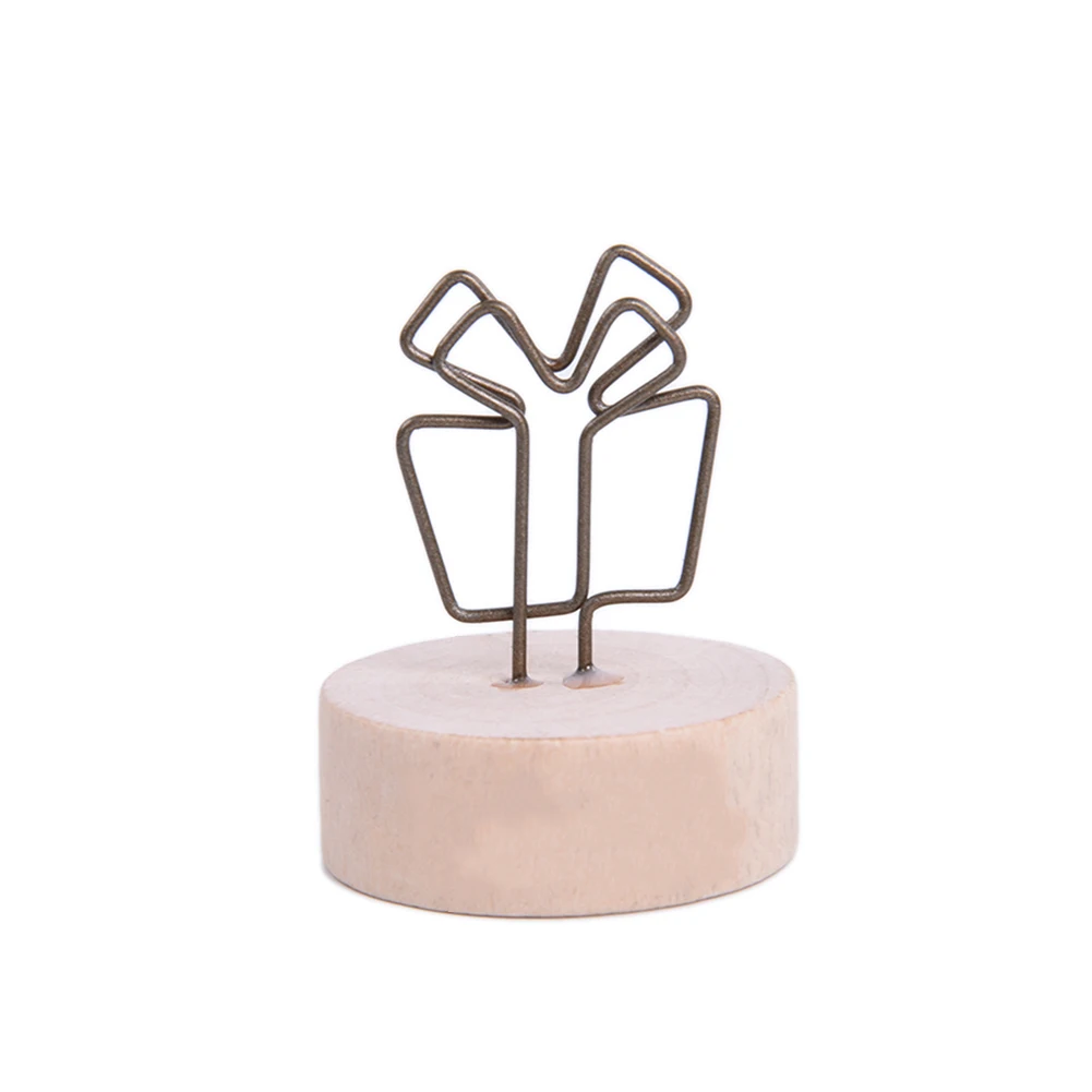 

Wood Sign Holder Creative Wooden Base Place Card Holders Picture Memo Note Photo Clip Holders Name Cards Photo Holders For