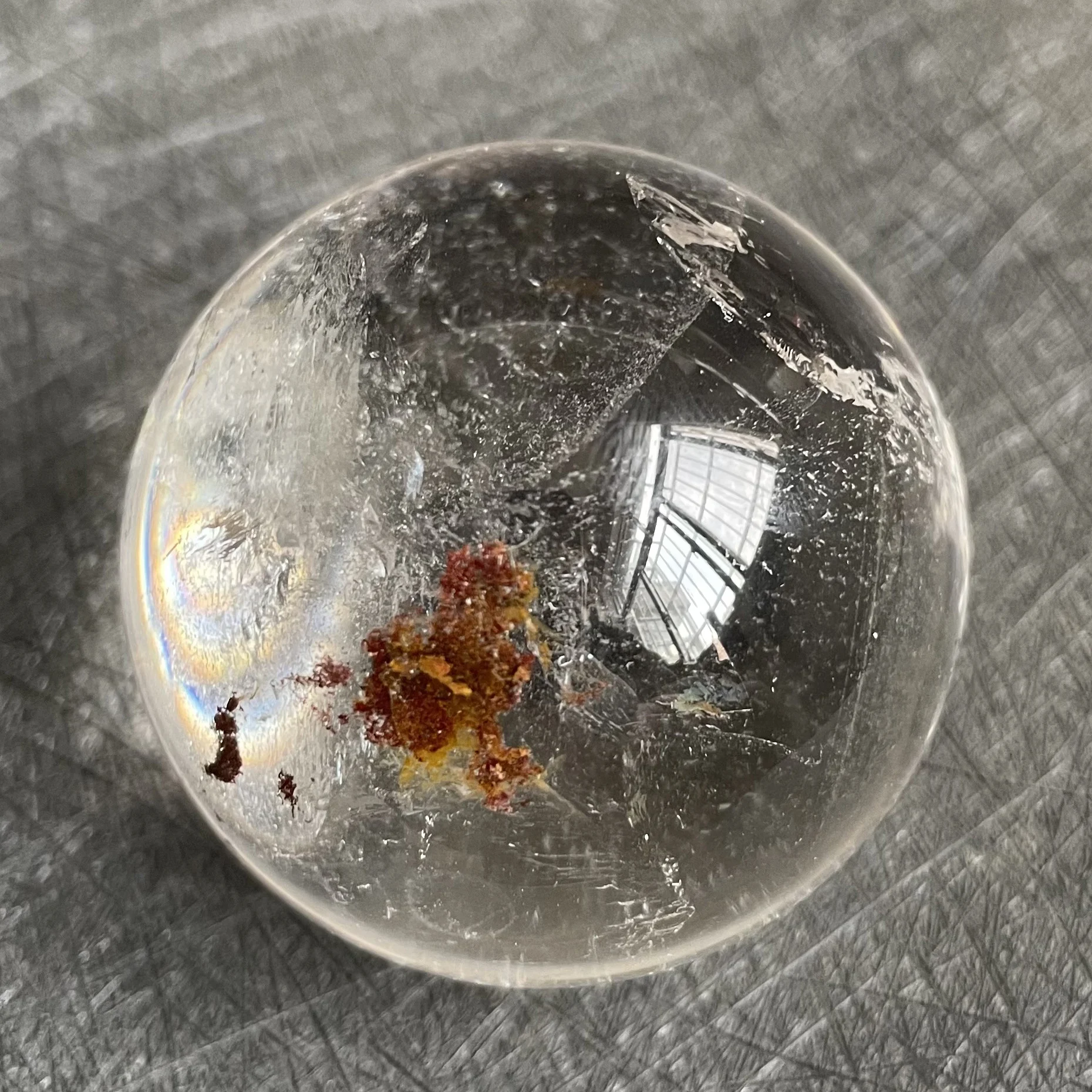 

128 г натуральный прозрачный кварцевый шар, полированная зеленая искусственная Сфера, украшение, восстанавливающее Исцеление Рейки