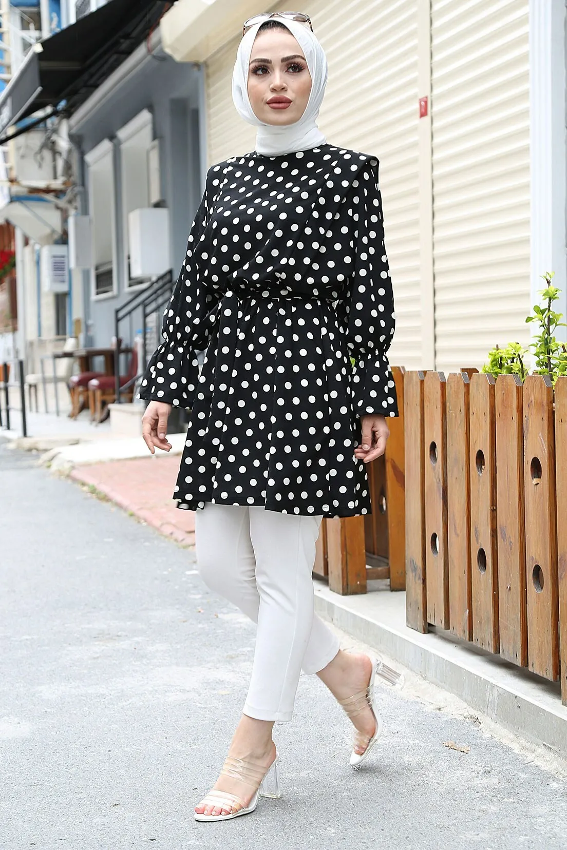 MDI Polka Dot Tunic-Black