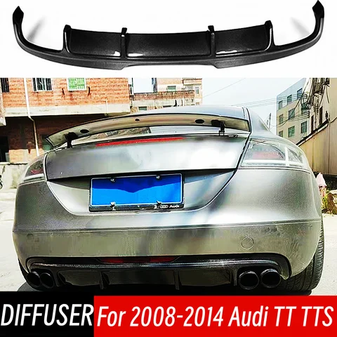Комплект кузова для Audi TT TTS 2008-2014 из углеродного волокна, диффузор для заднего бампера, спойлер, сплиттер, Аксессуары для экстерьера, запчасти