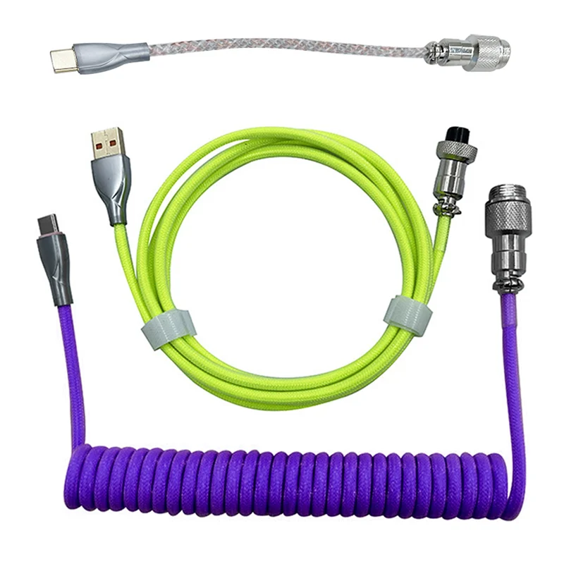 

Mechanical Keyboard Cable USB Data Cable Aviation Head Cable Spring Cable Gaming Keyboard Cable,1