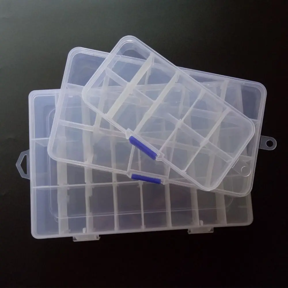 

Adjustable Rectangle Beads Container Display Plastic Organizer Storage Jewelry Box Compartment Slot