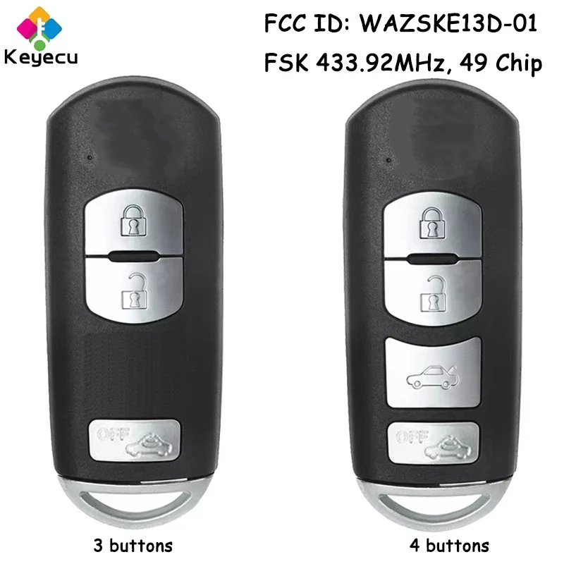Умный дистанционный ключ KEYECU OEM Board с 3 4 кнопками чипом ID49 433 МГц для Mazda Mitsubishi System