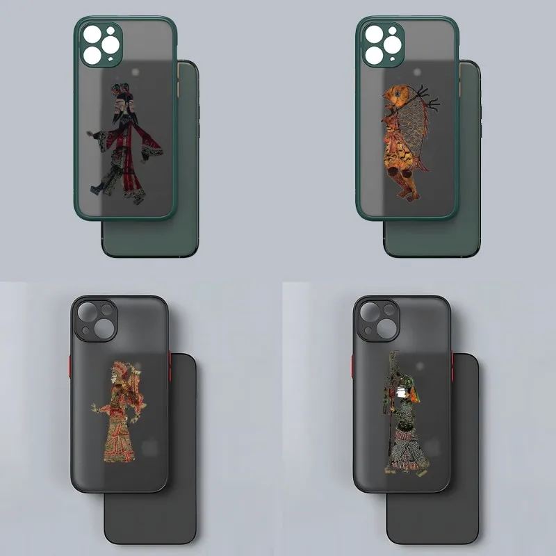 

Chinese Style Plays Are Phone Case For IPhone 12Pro 13 11 Pro Max Mini Xs X Xr 7 8 6 6s Plus Se 2020 Matte Translucent Shell
