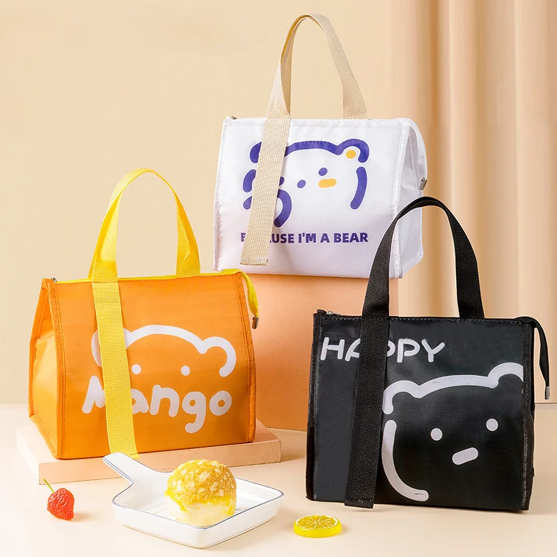 

Cartoon Portable Thermal Lunch Box Bags for Women Kids Food Storage Handbags Travel Picnic Pouch Insulated Cooler lonchera
