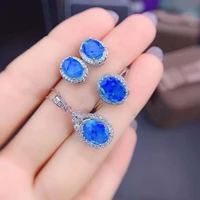 natural opal gemstone ellips earrings ring and necklace 3 piece siut for women real 925 sterling silver fine jewelry set