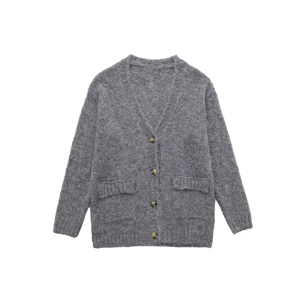 

DiYiG Women 2022 New Fashion Retro Lapel Long Sleeve Single Breasted Autumn Female Cardigan Mid-length Chic Top Mujer