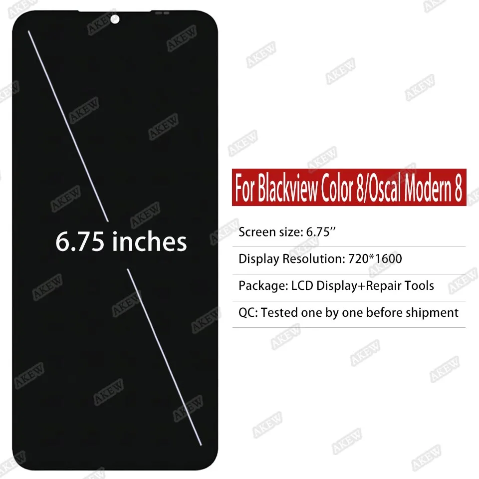 Фото AKEW новый оригинальный для Blackview Color 8, ЖК-дисплей Oscal Modern 8, сенсорный экран, цвет 8, сменный преобразователь в сборе Pantalla №2