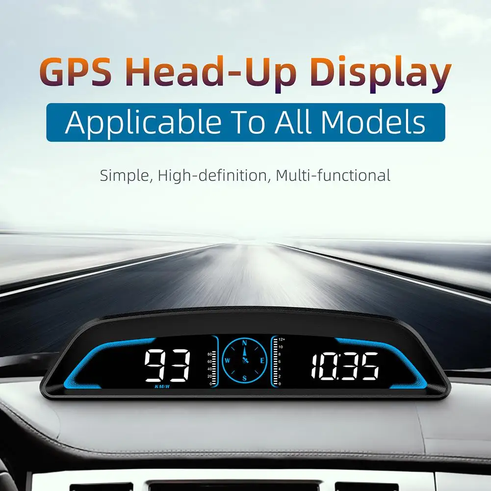 

Gps Hud проекционный дисплей Автомобильный Hd цифровой спидометр умная сигнализация Универсальный одометр с адаптивным датчиком светильник А...