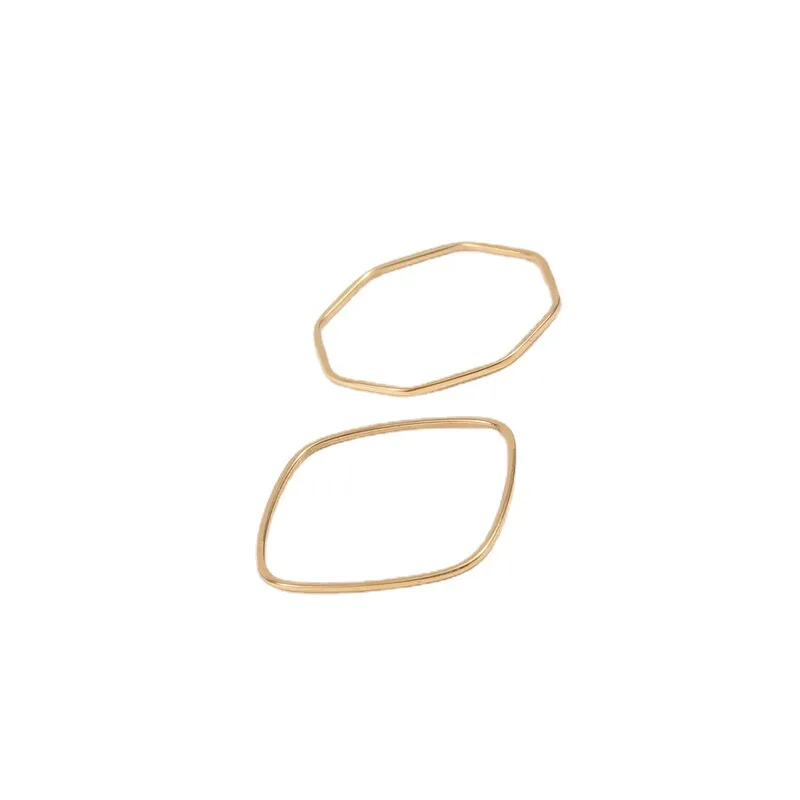 

PVD Gold Finish Dainty Octangle Square Ring for Women Stainless Steel Rings