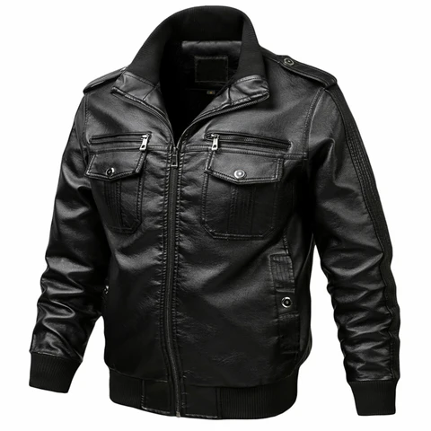 Новая осенне-зимняя мужская кожаная куртка модная мотоциклетная байкерская куртка из искусственной кожи мужская теплая ветрозащитная верхняя одежда мужская куртка XL-3XL