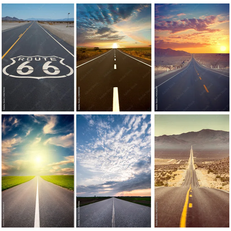 

ZHISUXI Highway Nature Scenery Photography Backdrops Travel Landscape Photo Backgrounds Studio Props 211228 GLL-08