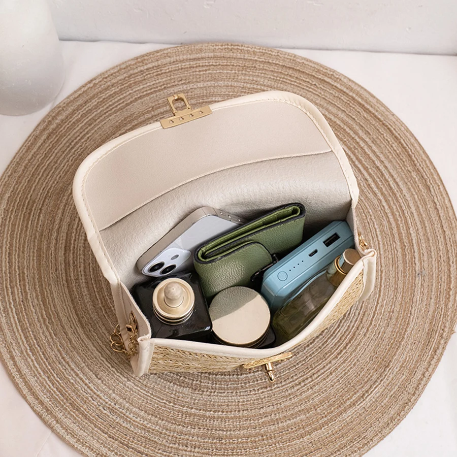 Женская Соломенная плетеная Сумка через плечо в стиле ретро плетеные маленькие