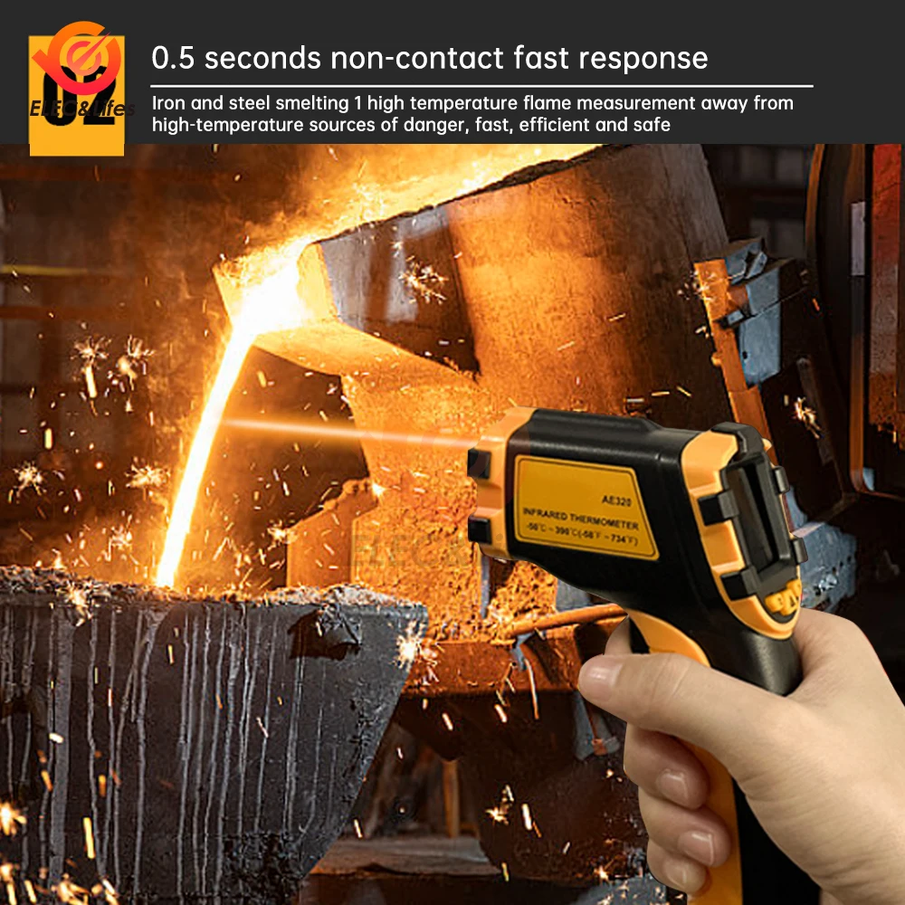 Цифровой инфракрасный лазерный термометр серии AE320 Бесконтактный Промышленный