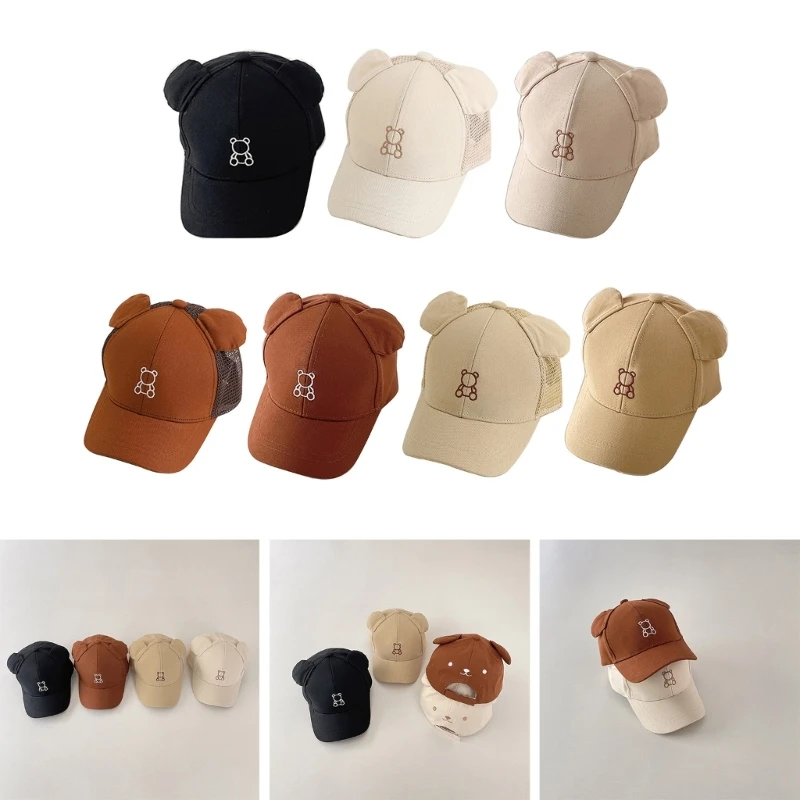 

Бейсболка унисекс с рисунком медведя, дышащая уличная шляпа для мальчиков и девочек, Кепка-тракер, бейсболка для весны и лета, подарок A2UB