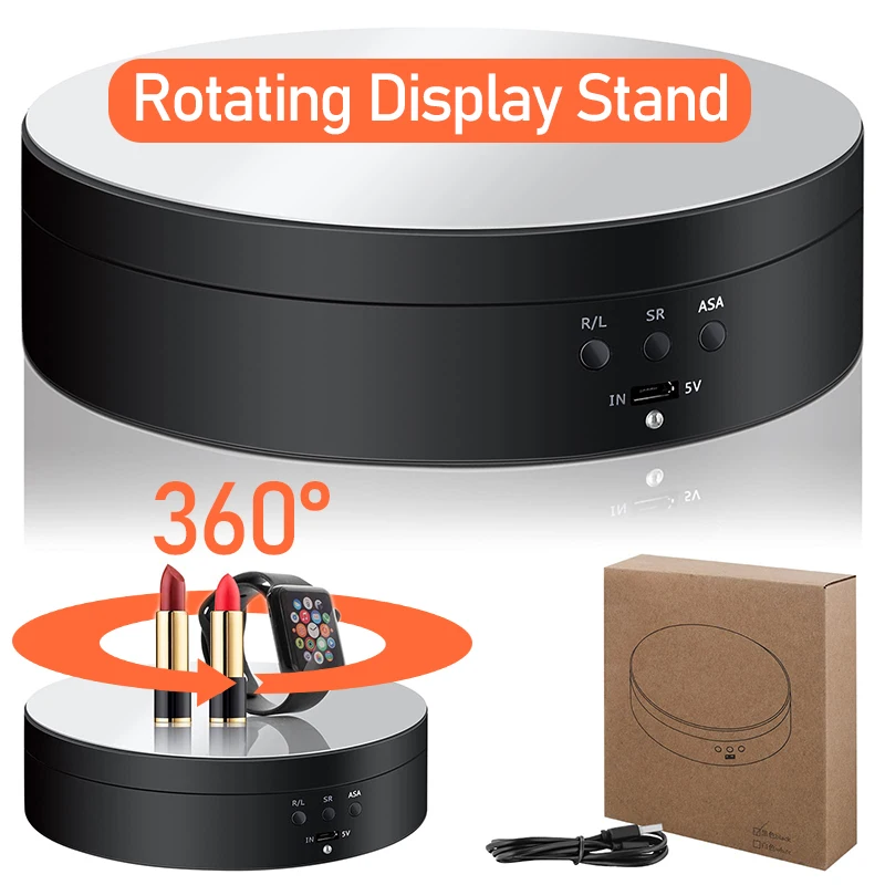 3/10KG Smart Rotating Display Stand USB Three-Speed Visualizer Round Mirror/Frosted Revolving Base for Photography Video Shoot