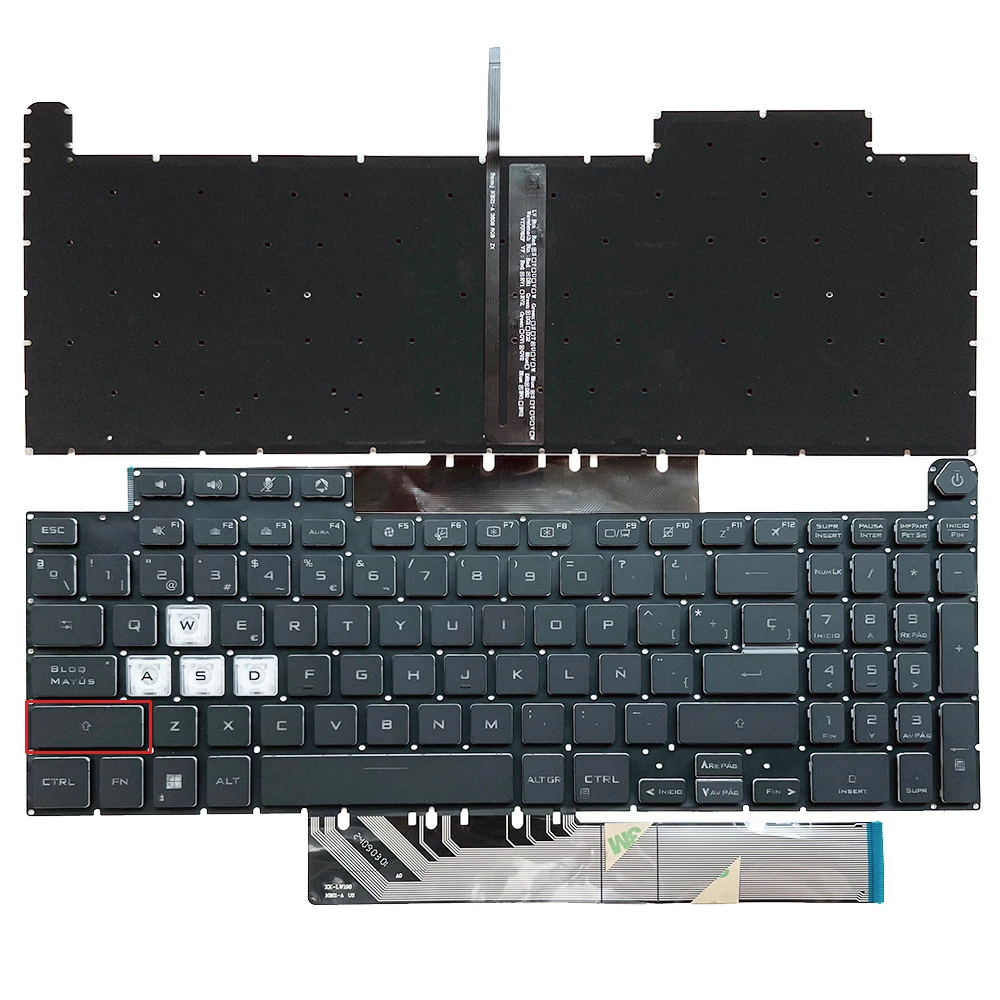 FX707 Spanish RGB Backlit Keyboard for ASUS TUF FX707ZR/ZW FA707RE/RM/RC/RR FA607 FA617NS FA617XS FA617XT FX607J FX607JI/JU/JV