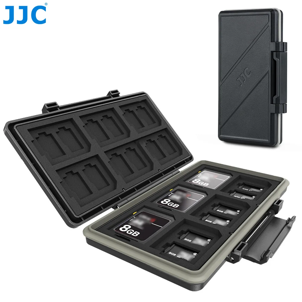 JJC 36 فتحات SD Microsd حافظة بطاقات حامل مقاوم للماء بطانة لينة ل 24 TF مايكرو SD SDXC SDHC & 12 SD منظم بطاقات صندوق تخزين