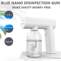 usb rechargeable blue light spray gun 300ml portable nano electric sterilizer sprayers atomization disinfection fog machine