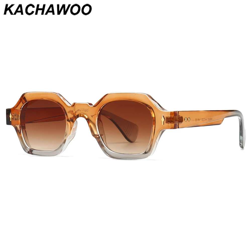 

Kachawoo men square sunglasses retro European style uv400 small frame sun glasses for women trendy accessories brown green black