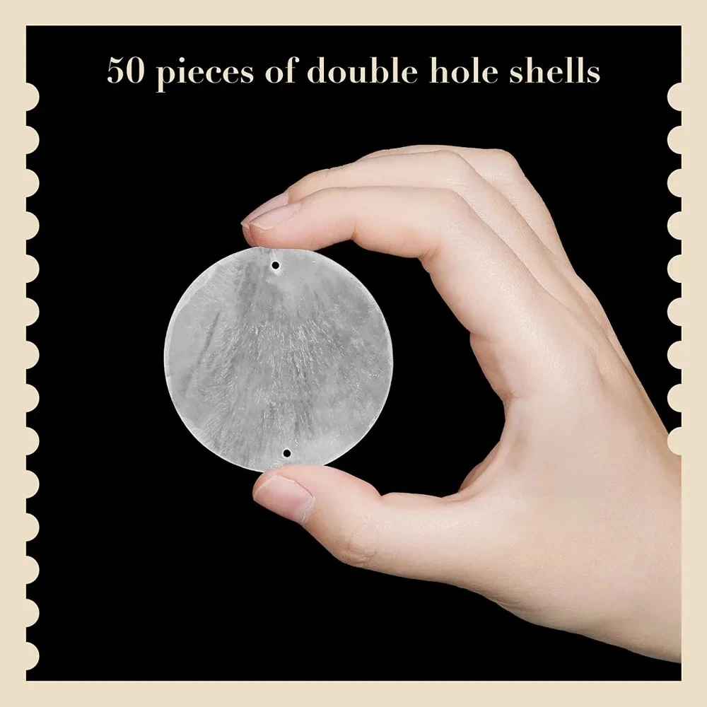 

Круглые капизовые ракушки 50 шт., белые, для рукоделия