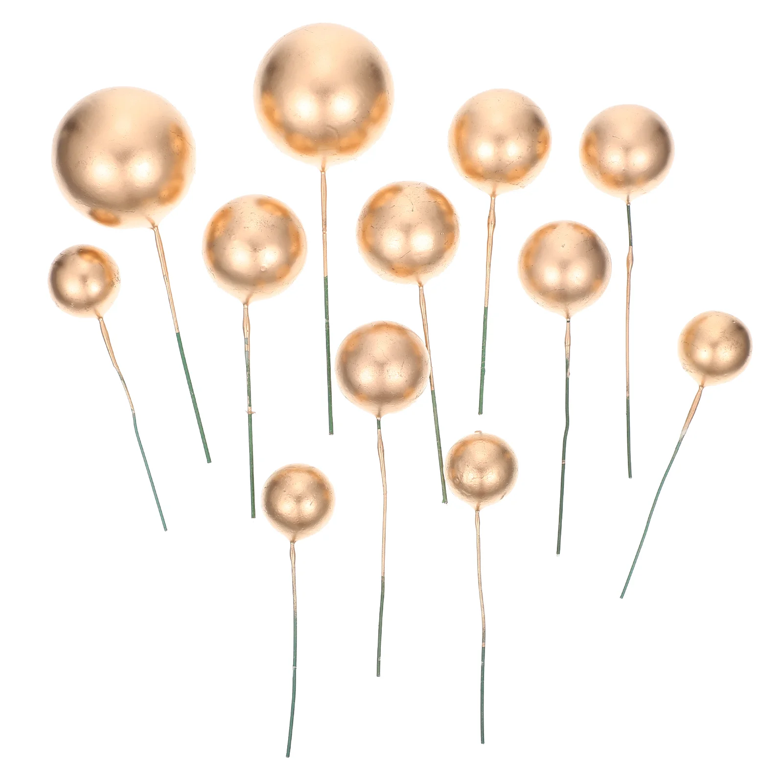 

Cake Gold Cupcake Decoration Topppers Topper Edible Ornament Picks Round Decorations Insert Toppers Pearl