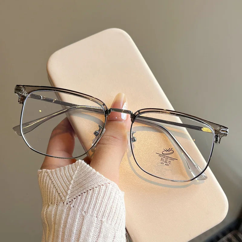 Мужская оправа для очков прямоугольной формы полуоправа с защитой от синего