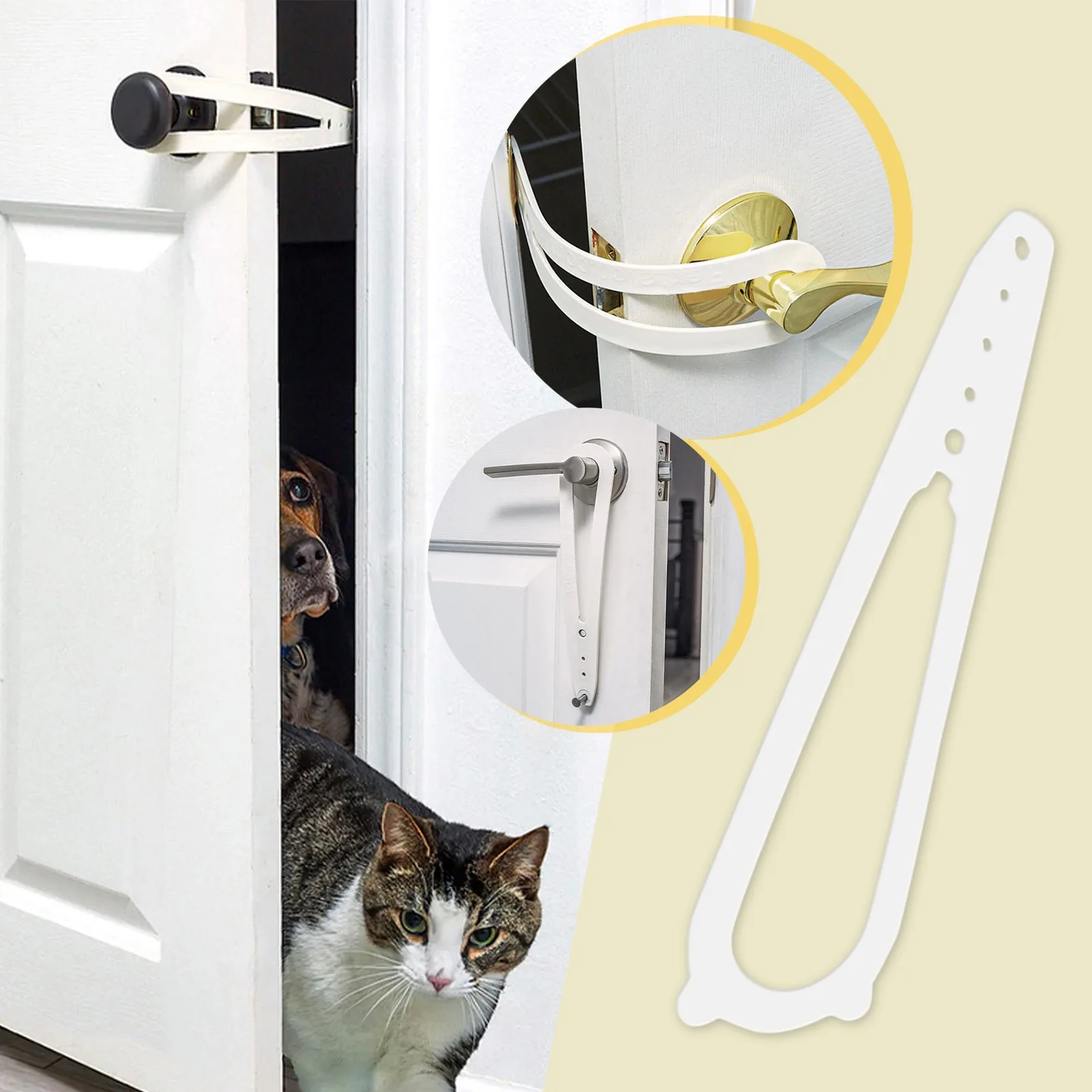 

1pc At Door Holder Multifunctional Cat Door Lock Cat Feeding Anticollision Can Control The Size