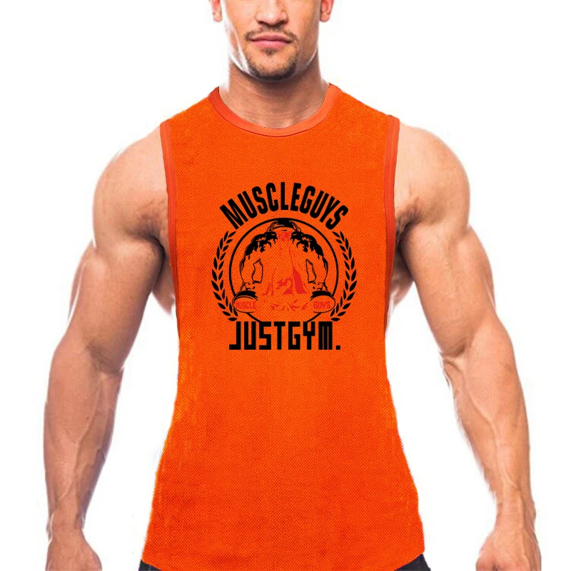 

Men's running vest summer new gym training bodybuilding muscle sweat-absorbing breathable sleeveles sportswear mesh quick-drying