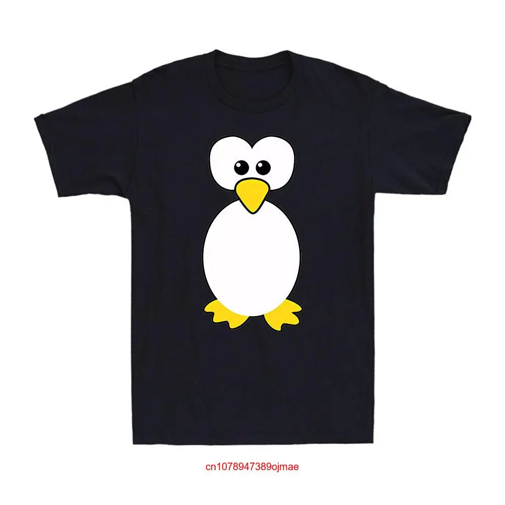 Новинка винтажная Мужская хлопковая футболка с забавным лицом пингвина для