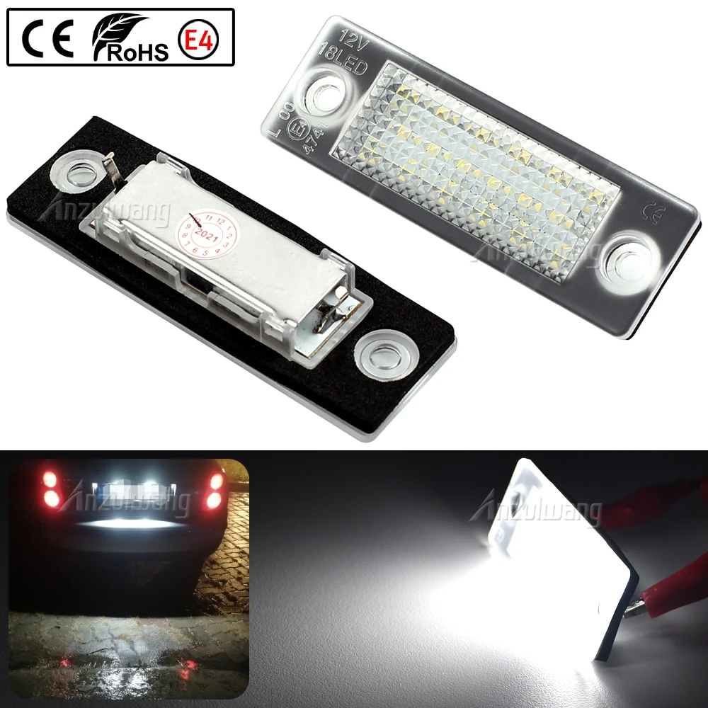 

12V LED Car License Number Plate Light Lamp No Error For VW Touran Golf Caddy Jetta MK5 T5 Passat Cimousint SKODA Superb