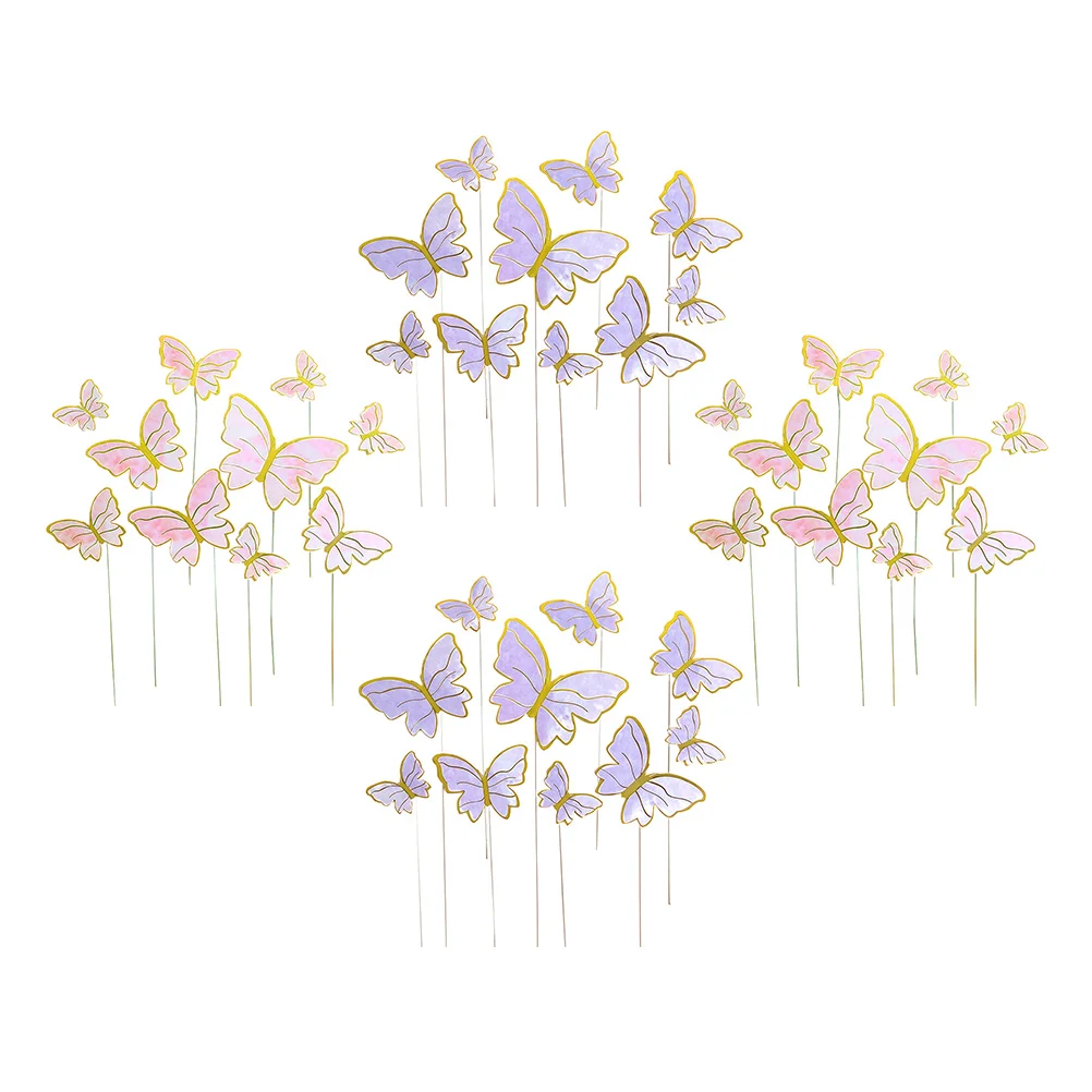 

200 Pcs Homemade Ornaments Butterflies Cake Pick Party Cake Inserts Baby Kids Graduation Birthday Cupcake Picks