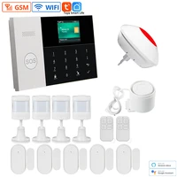 Tuya APP Control Alarm System 2G GSM WiFi 2.4-inch Color Screen Smart Home Security Wireless 433MHz Detectors LCD Touch Keyboard