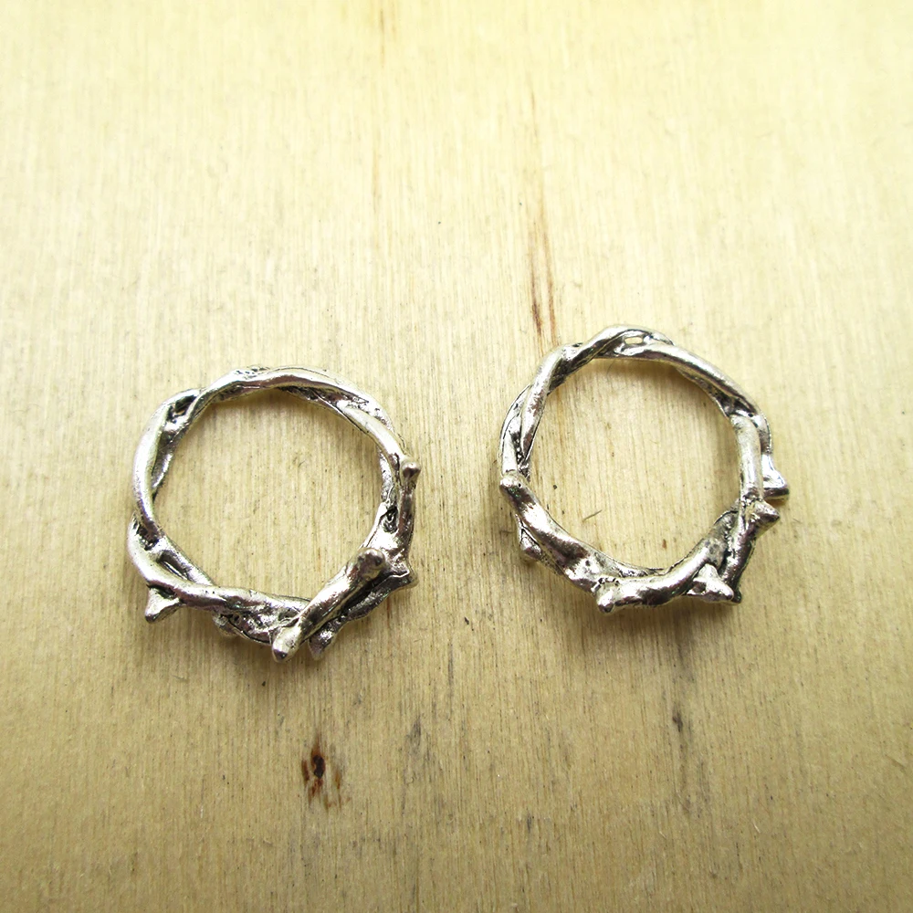 10 шт./лот-23 мм Корона шипов кольцо с шипами из ветки веткой подвески ожерелье