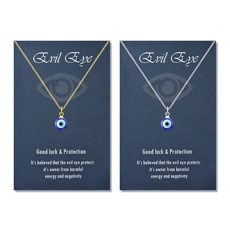 

Round Drop Shape for EVIL EYE Pendant Necklace Golden/Silver Chain Turkish Protect Lucky Necklace for Women Men Gifts