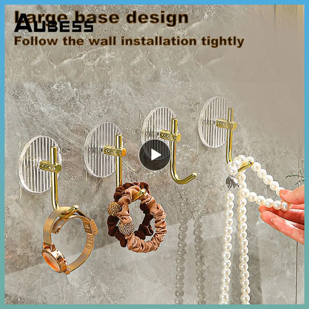 

1~10PCS Crystal Hooks for Hanging Acrylic Metal Wall Organizer Punch-free Hook Waterproof Towel Hanger Self-adhesive Wall Hooks