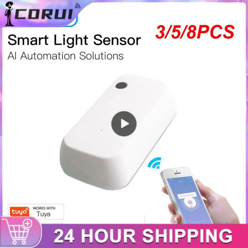 

3/5/8PCS Real-time Light Detector Wifi Light Sensor Smart Life Brightness Detector Ai Automation Tuya Smart Illuminance Sensor