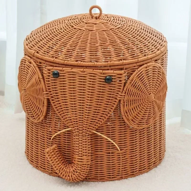 Креативный милый слон с крышкой корзина орнаментом для гостиной ванной комнаты