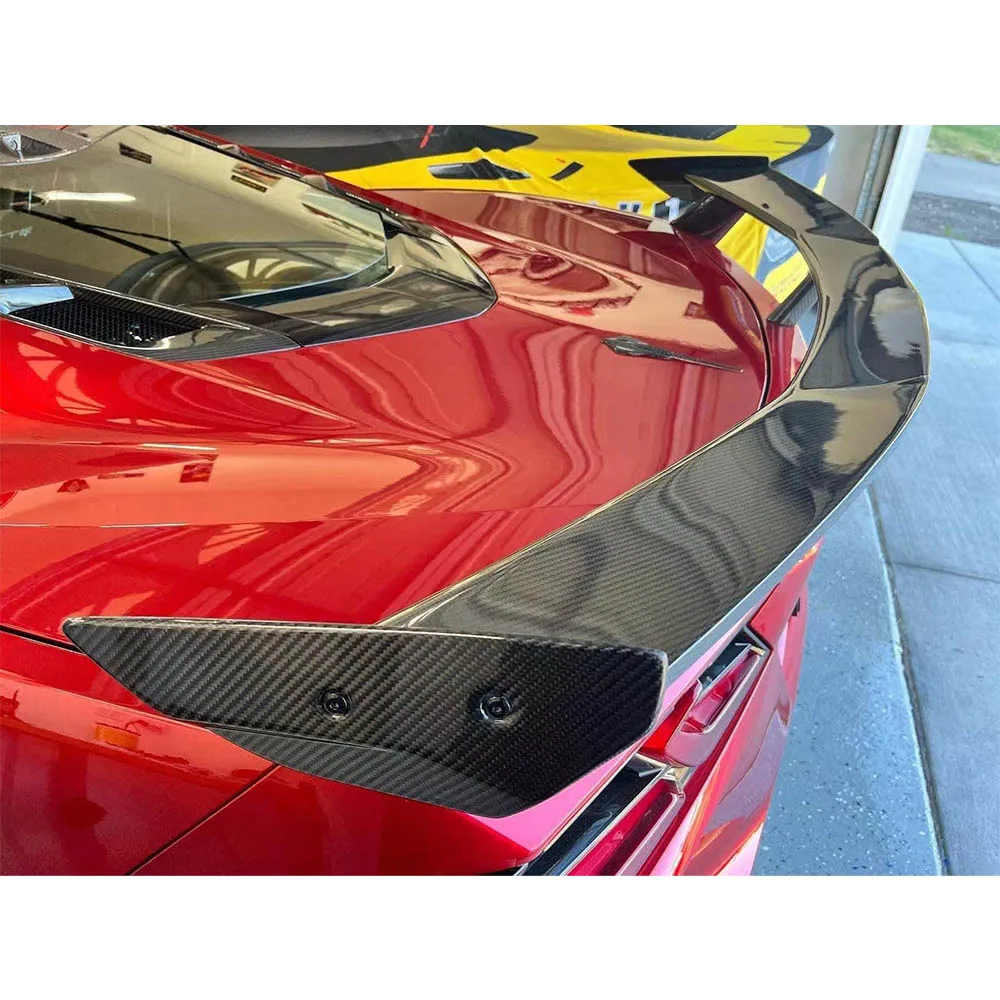Задний спойлер с высоким крылом из углеродного волокна для Chevrolet Corvette C8 задний