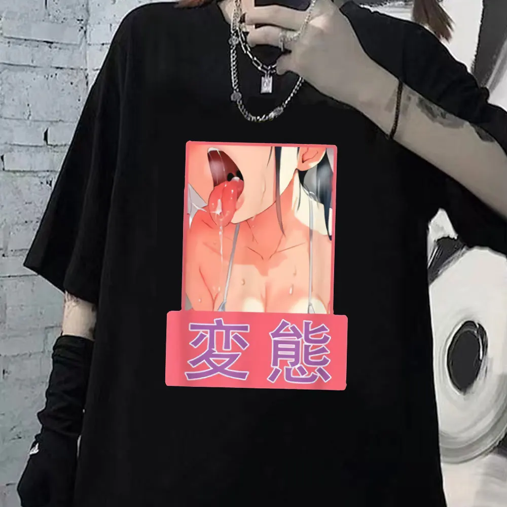 

2022 Men T-hirts Hentai Lewd Ahegao Girl Anime Style for Otaku Short Sleeve T Shirt Funny Cotton Streetwear Harajuku Clothes Top