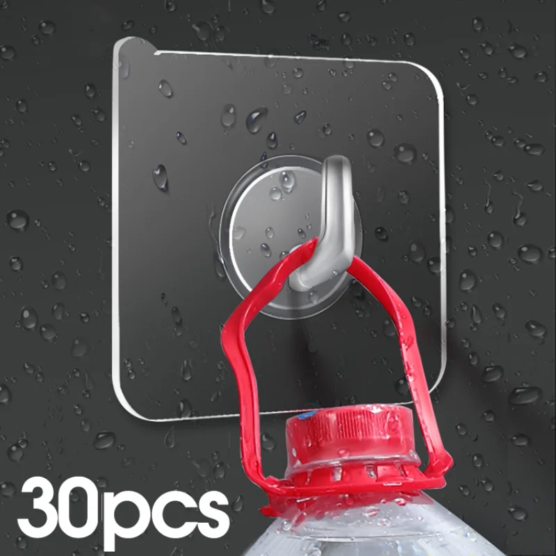 

Прозрачные настенные крючки, прочные самоклеящиеся вешалки для дверей, кухонная вешалка для ванной комнаты, органайзер, инструменты, аксес...