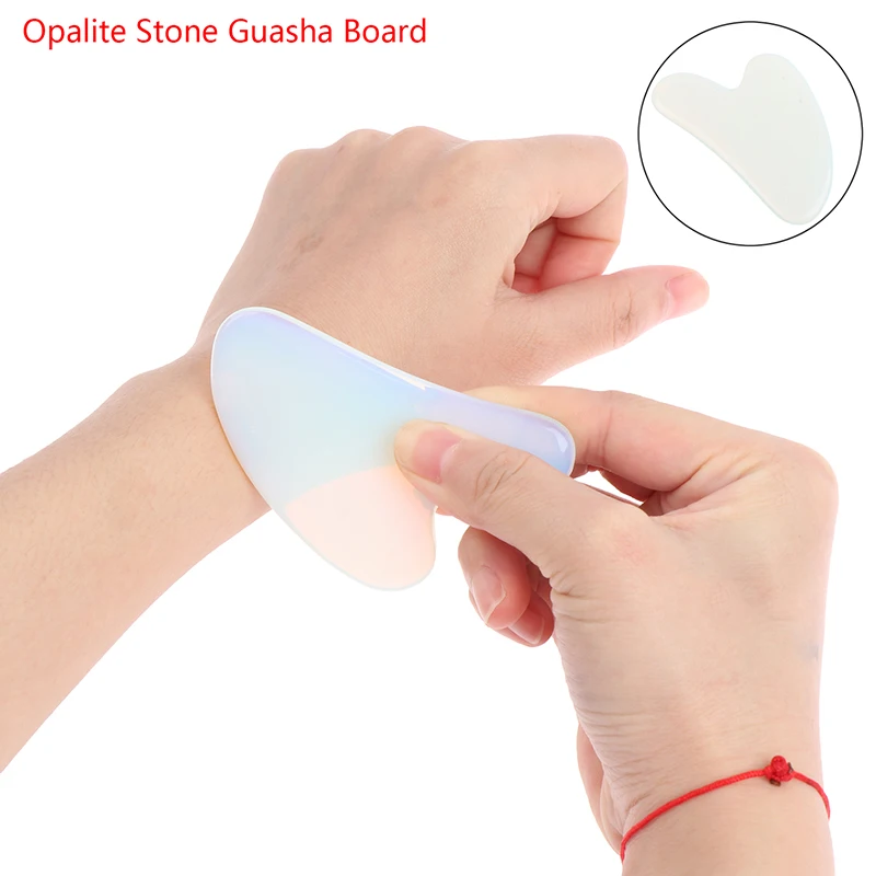 1X Guasha Board Opalite Stone Scraper Massage Tool Heart Shaped Massage Pressure