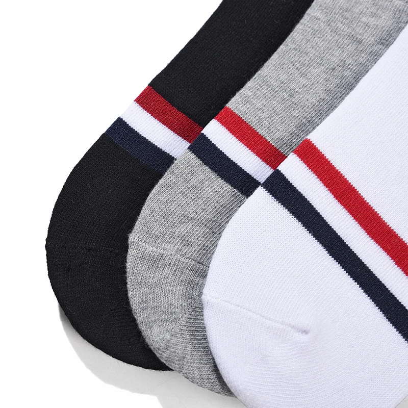 6 pairs of tb invisible socks non-slip shallow mouth socks men and women couple boat socks striped four-bar trend low-top boxed