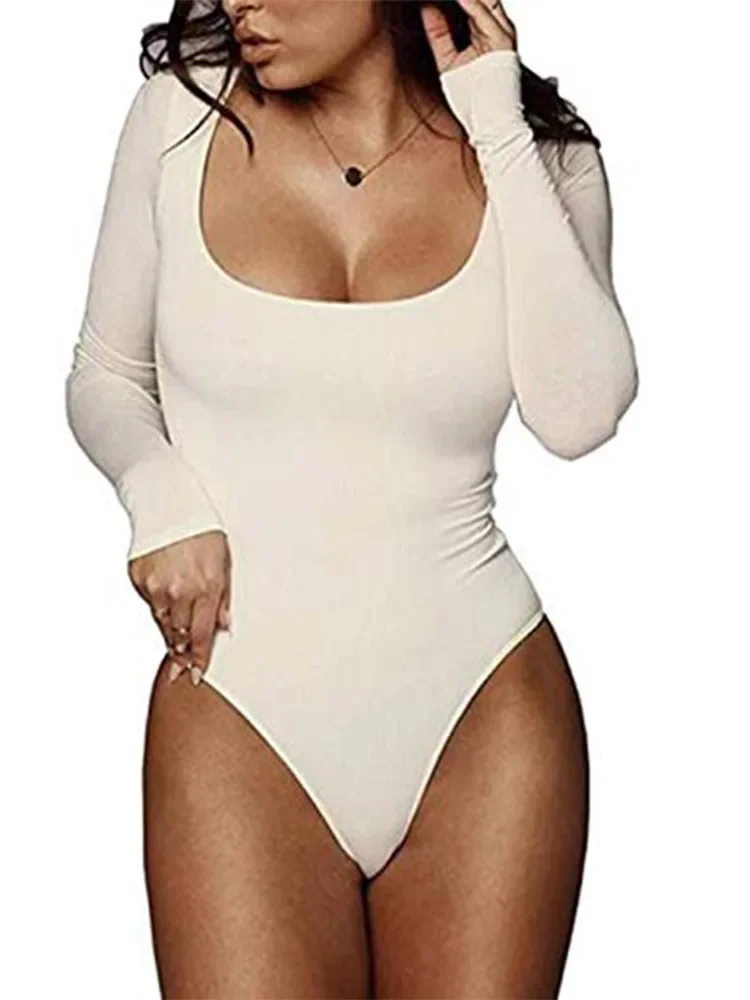 Женский облегающий комбинезон с длинным рукавом