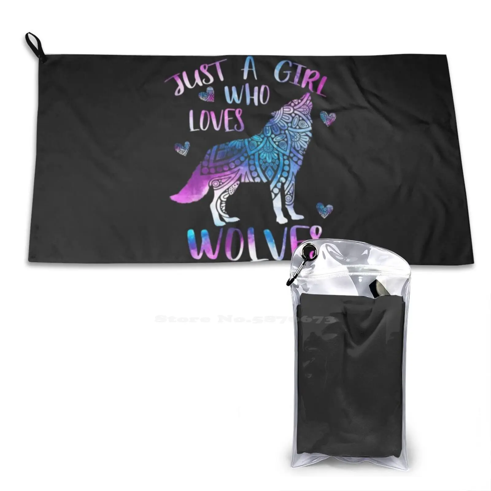 Sport Soft Towel Full Moon Night Creatures Grey White Timber Artic Girls